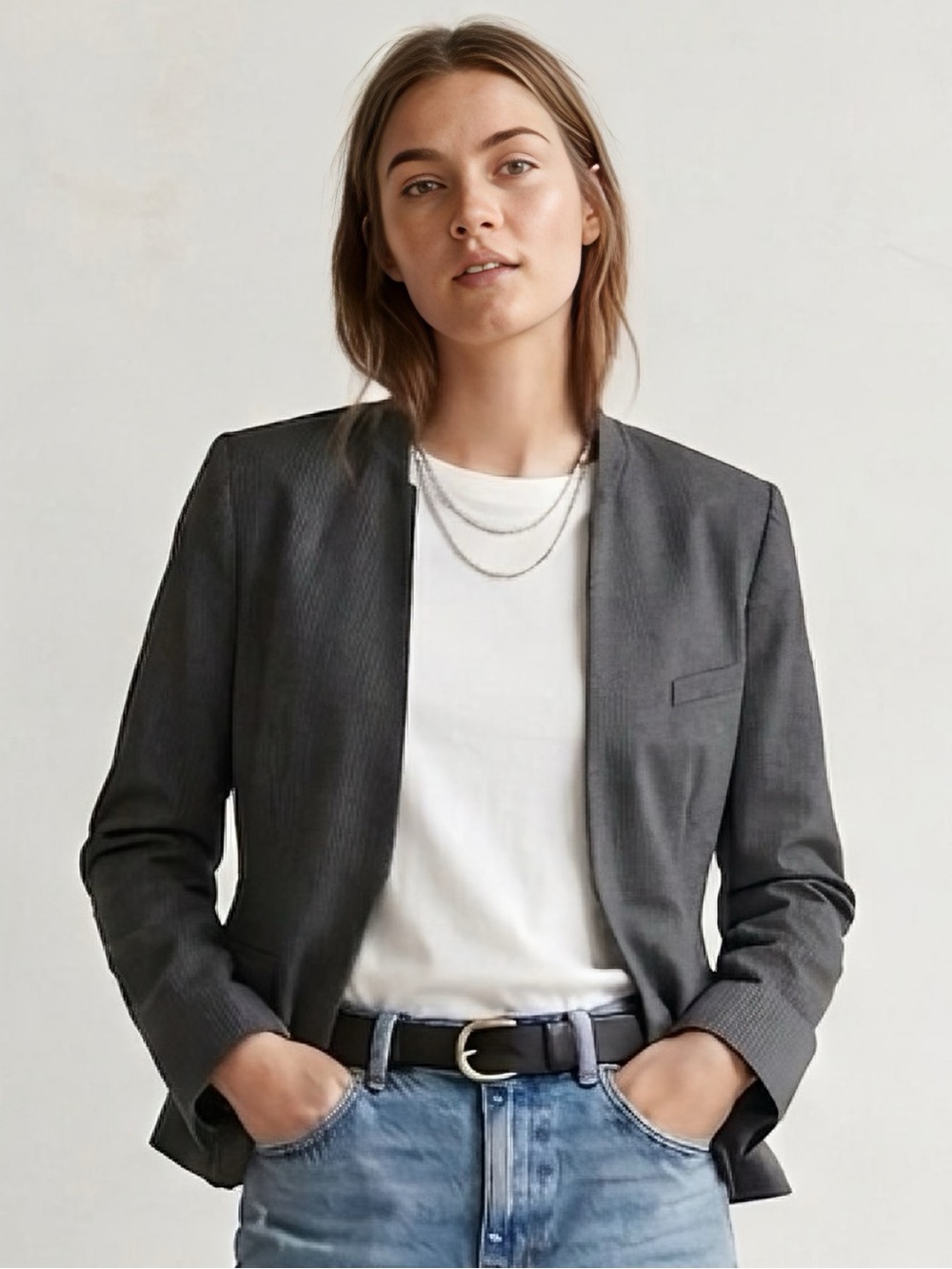 H&M Charcoal Pinstripe Blazer